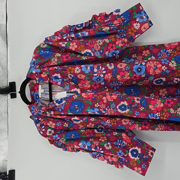 Karlie London Floral Ruffle Poplin Mini Dress Size L - Picture 2 of 8